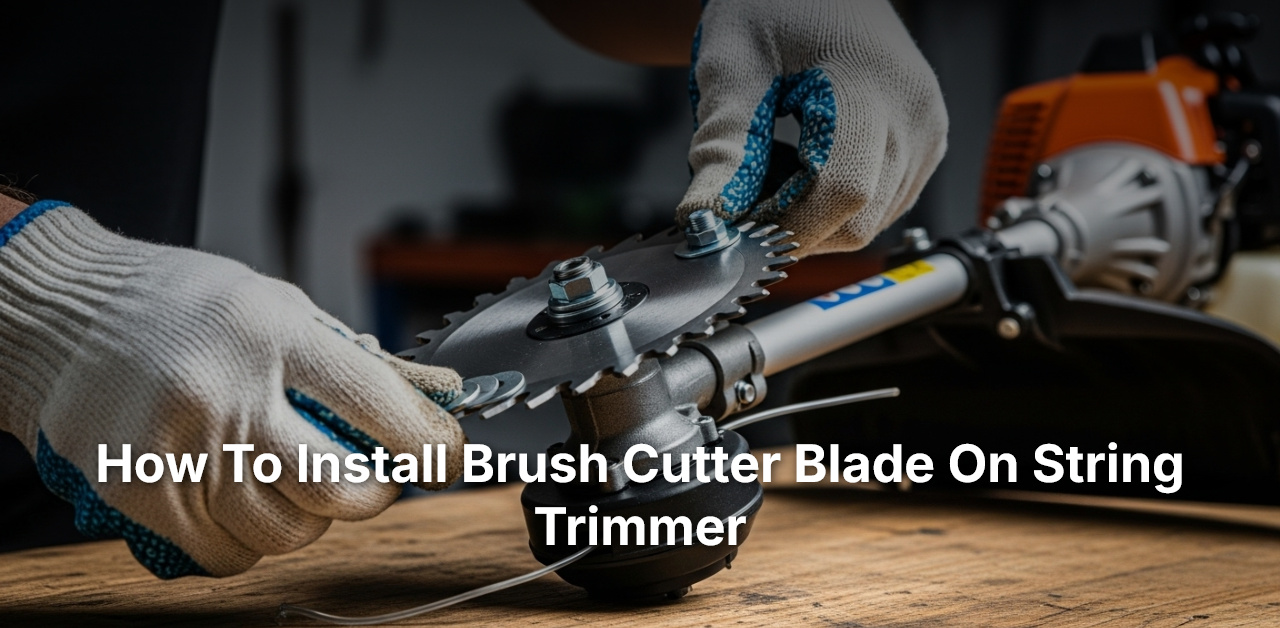 how to install brush cutter blade on string trimme