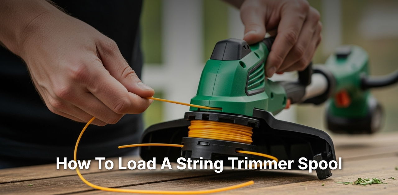 how to load a string trimmer spool