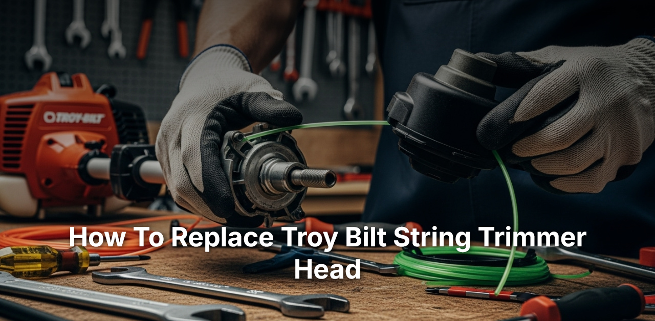 how to replace troy bilt string trimmer head