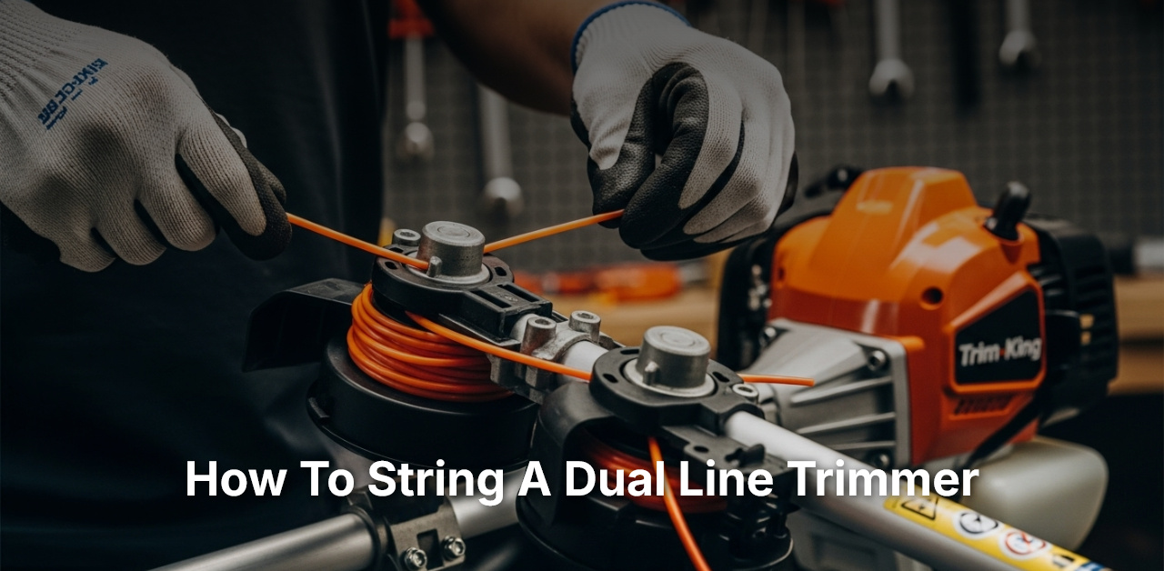 how to string a dual line trimmer